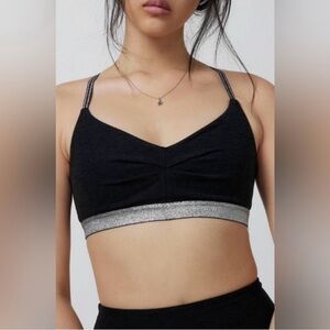 Beyond Yoga Black and Silver Strappy Bralette
